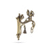 Brass Wall Bracket with Bell - 8 x 5.5 Inches | Annam Design Antique Brass Wall Hanger for Wall Decor/ 740 Gms - Wall Hanging