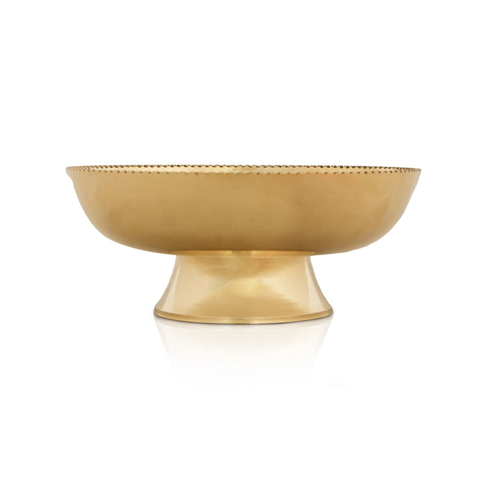 Brass Bowl With Base - 2.75 x 6 Inches | Brass Cup With Stand/ Pooja Bowl for Home/ 370 Gms Approx - Bowls