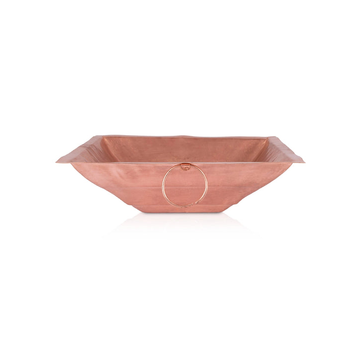 Havan Kund Without Stand - 5 x 18 Inches | Copper Agnihotra/ Hawan Kund With Handle For Yajna And Homam