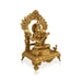 Saraswati sitting on chowki Murti - 14 x 9 inches | Vagdevi with arch Statue/ saraswathy idol for pooja - Brass Murties
