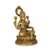 Lakshmi Sitting On Round Base Murti - 15 x 8 Inches | Antique Brass Lakshmi Idol / Laxmi Statue for Pooja - Brass Murties