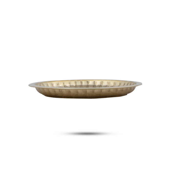 Brass Plate - 5.5 Inches | Sargam Design Plate/ Pooja Thali Plate for Home/ 55 Gms Approx - Pooja Plate & Tray