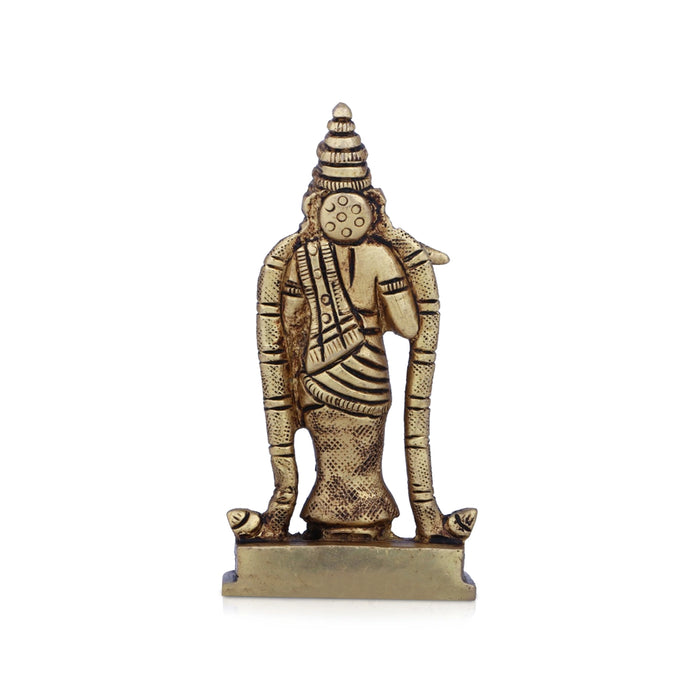 Meenakshi Amman Statue - 3.75 x 2 Inches | Antique Brass Idol/ Meenakshi Amman Idol for Pooja/ 220 Gms Approx - Brass Murties