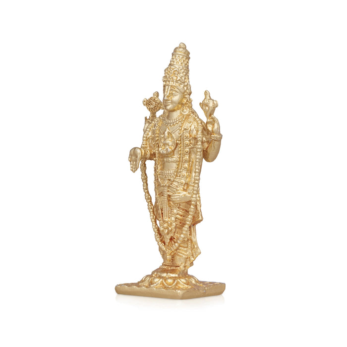 Balaji Murti - 3.25 x 1.5 Inches | Copper Idol/ Gold Polish Balaji Standing Statue for Pooja/ 95 Gms Approx - Copper Murties