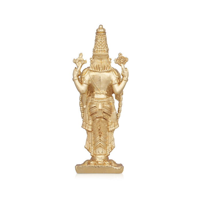 Balaji Murti - 3.25 x 1.5 Inches | Copper Idol/ Gold Polish Balaji Standing Statue for Pooja/ 95 Gms Approx - Copper Murties