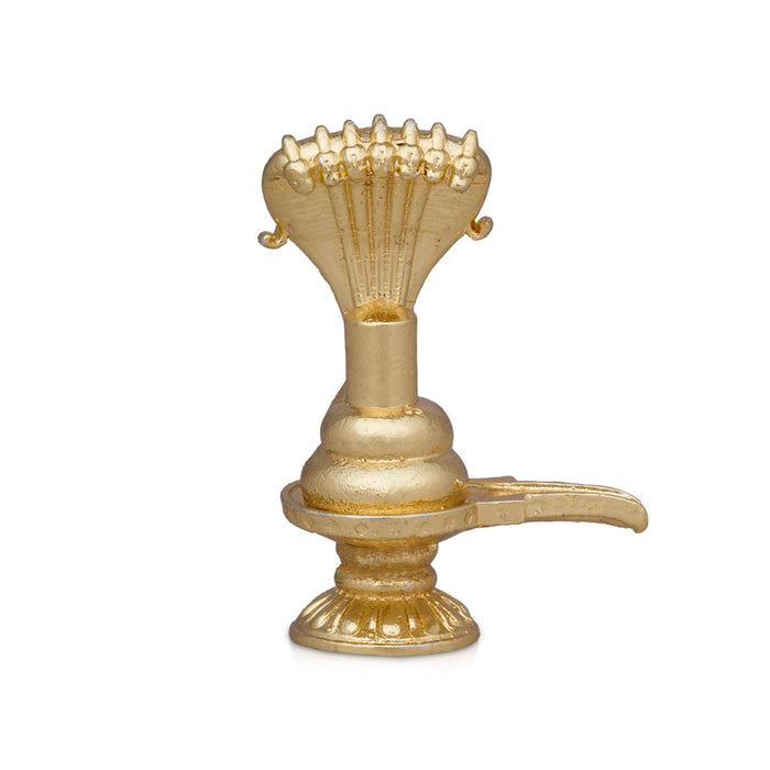 Sheshnag Shivling - 1.75 x 1.25 Inches | Copper Idol/ Gold Polish Shivling with Sheshnag for Pooja/ 30 Gms - Copper Murties