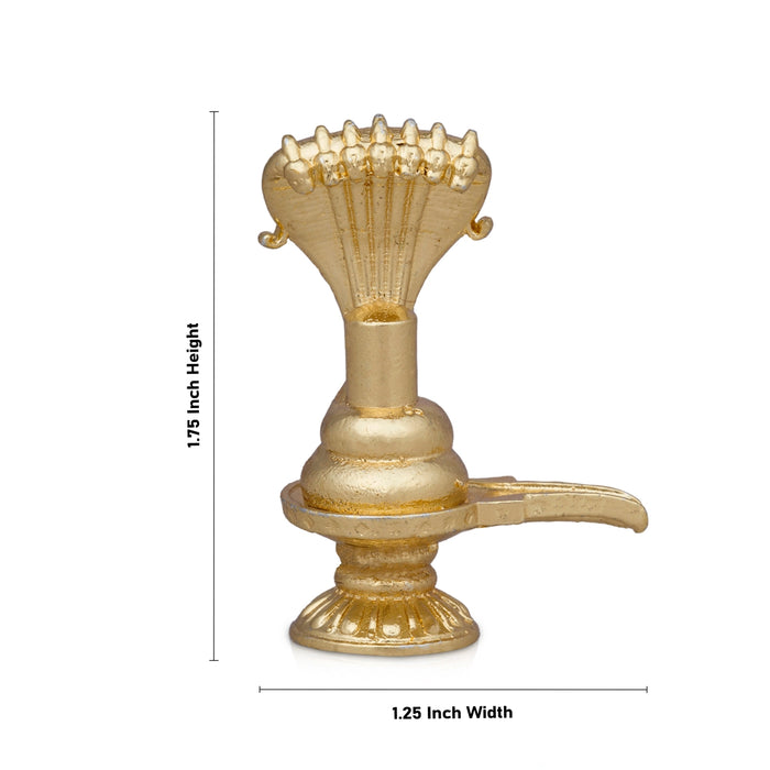 Sheshnag Shivling - 1.75 x 1.25 Inches | Copper Idol/ Gold Polish Shivling with Sheshnag for Pooja/ 30 Gms - Copper Murties