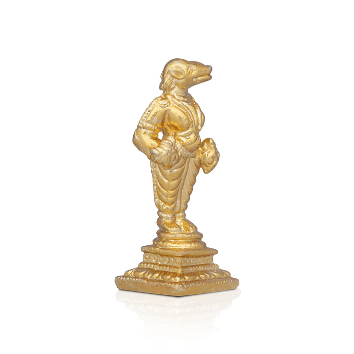Varaha Idol - 2.5 x 1 Inches | Copper Idol/ Gold Polish Varahar Idol for Pooja/ 80 Gms Approx - Copper Murties