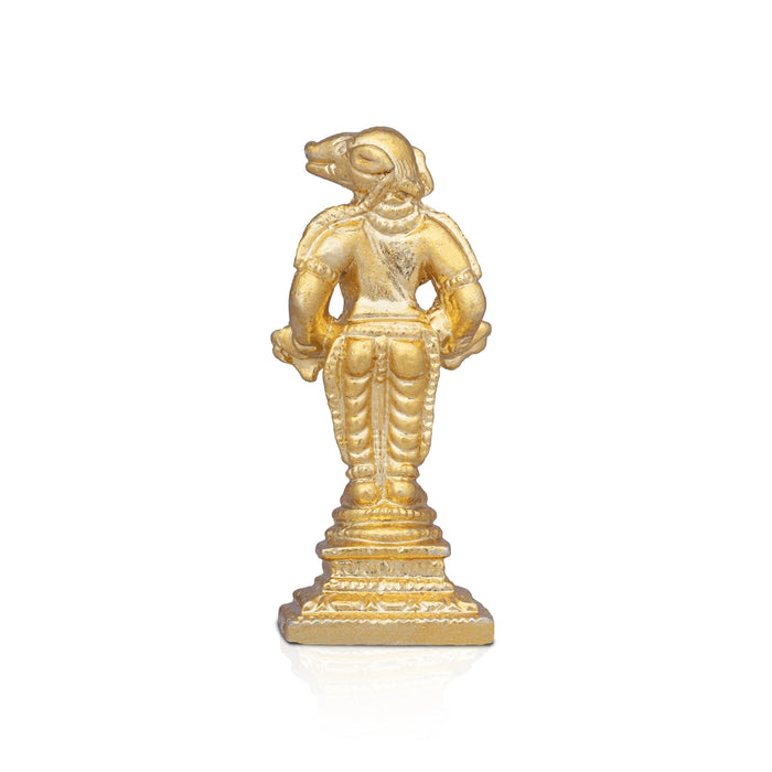Varaha Idol - 2.5 x 1 Inches | Copper Idol/ Gold Polish Varahar Idol for Pooja/ 80 Gms Approx - Copper Murties