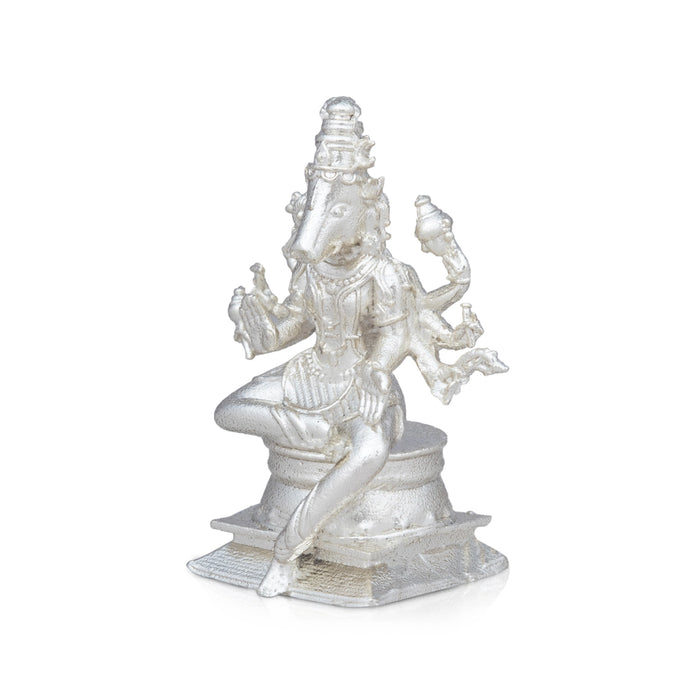 Varahi Idol with 8 Hands - 2 x 1 Inches | Copper Idol/ Silver Polish Varahi Statue for Pooja/ 35 Gms Approx - Copper Murties