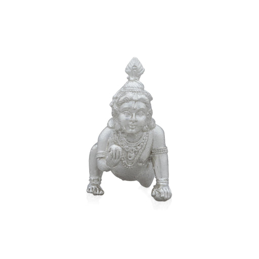 Crawling Krishna Idol - 1 x 2.5 Inches | Copper Idol/ Silver Polish Krishnan Statue for Pooja/ 35 Gms Approx - Copper Murties
