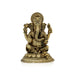 Ganesh Murti Sitting On Base - 3 x 2 Inches | Brass Idol/ Antique Polish Ganpati Murti/ Vinayaka Idol for Pooja - Brass Murties