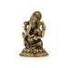 Ganesh Murti Sitting On Base - 3 x 2 Inches | Brass Idol/ Antique Polish Ganpati Murti/ Vinayaka Idol for Pooja - Brass Murties