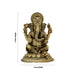 Ganesh Murti Sitting On Base - 3 x 2 Inches | Brass Idol/ Antique Polish Ganpati Murti/ Vinayaka Idol for Pooja - Brass Murties