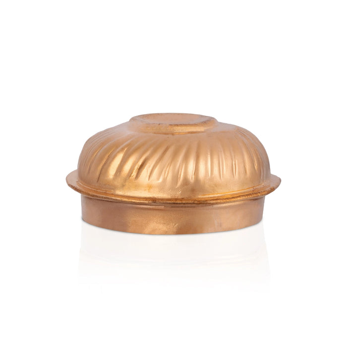 Copper Kindi - 5 x 6.5 Inches | Cow Design Kamandalam / Copper Kalash For Pooja Rituals