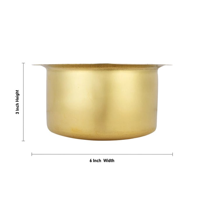 Adukku Bowl - 3 x 6 Inches | Brass Cup/ kitchen Vessel / Kinnam for Serving & Daily Use