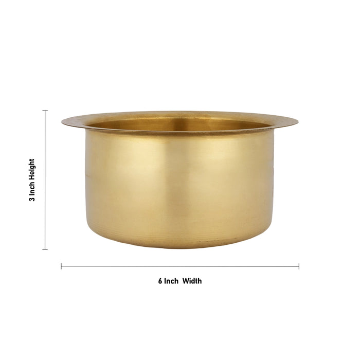 Adukku Bowl - 3 x 6 Inches | Brass Cup/ kitchen Vessel / Kinnam for Serving & Daily Use
