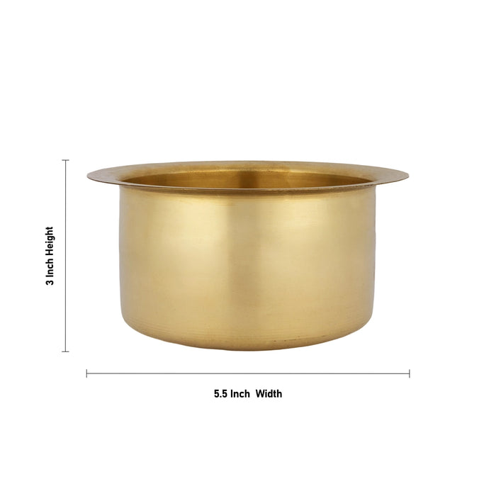 Brass Adukku - 3 x 5.5 Inches | Kinnam / Brass Cup/ Kitchen bowl for Food Storage