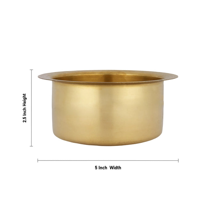 Brass Adukku - 2.5 x 5 Inches | Kinnam / Brass Cup/ Kitchen bowl for Food Storage