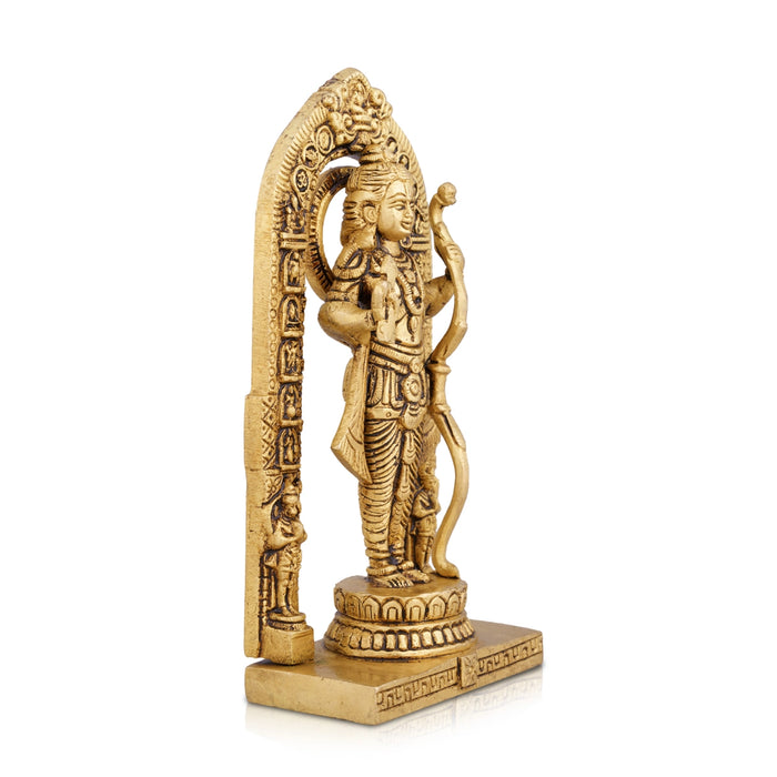Ayothi Ramar Standing On Base Murti - 6 x 3 Inches | Antique Brass Idol / Ayodhi Ramar Statue For Pooja - Brass Murties