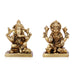 Laxmi Ganesh Murti - 2 x 1.5 Inches | Antique Brass Idol/ Lakshmi Ganesh Idol for Pooja/ 315 Gms Approx - Brass Murties