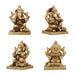Laxmi Ganesh Murti - 2 x 1.5 Inches | Antique Brass Idol/ Lakshmi Ganesh Idol for Pooja/ 315 Gms Approx - Brass Murties