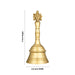 Hand Bell - 6 x 2.5 Inches | Brass Bell/ Shank Chakra Design Pooja Bell for Home/ 400 Gms Approx - Pooja Bells