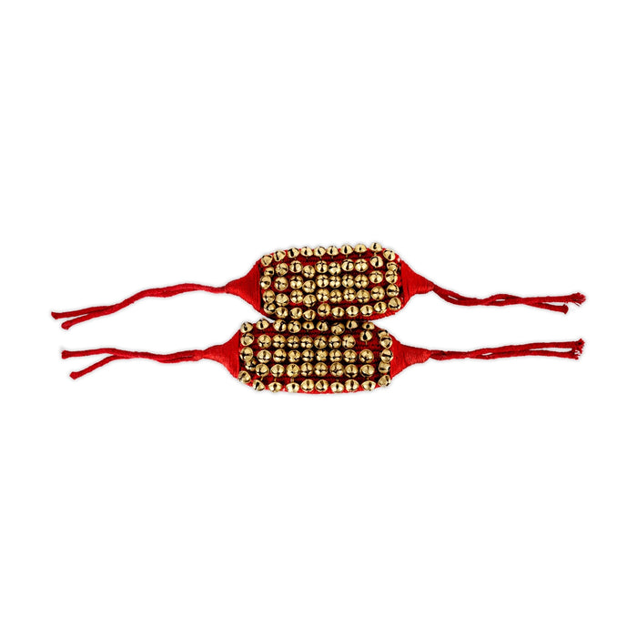 Ghungroo Netted - 10 x 3 Inches | 5 Line Ghunghroo/ Brass Dance Salangai For Bharatanatyam Performance - Dance Accessories