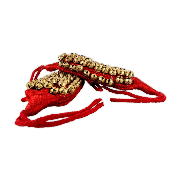 Ghungroo Netted - 10 x 3 Inches | 5 Line Ghunghroo/ Brass Dance Salangai For Bharatanatyam Performance - Dance Accessories