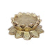 Antique Brass Chowki - 1 x 2.5 Inches | Lotus Design Peetham/ Pooja Aasan for Deity/ 405 Gms Approx - Pooja Aasan & Bajot & Pooja Mat