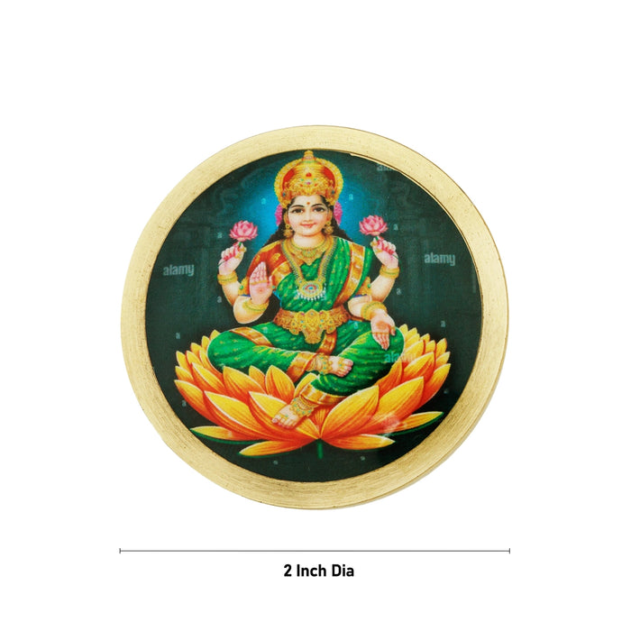 Lakshmi Murti Design Kumkum Box - 0.5 x 2 Inches | Brass Kumkum Bharani/ Antique Polish Sindoor Pot For Women - Sindoor Box