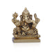 Ganesh Murti - 2 x 2 Inches | Antique Brass Idol/ Ganapati Idol for Pooja/ 190 Gms Approx - Brass Murties