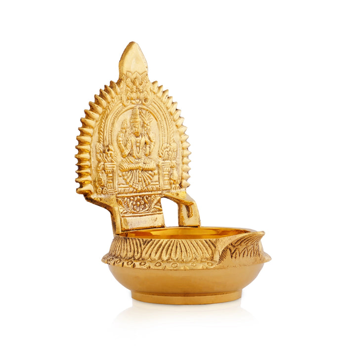 Kuber Kamakshi Deepam - 5.5 x 4 Inches | Brass Lamp/ Kamatchi Amman Vilakku/ Kubera Kamatchi Vilakku for Pooja - Deity Lamps