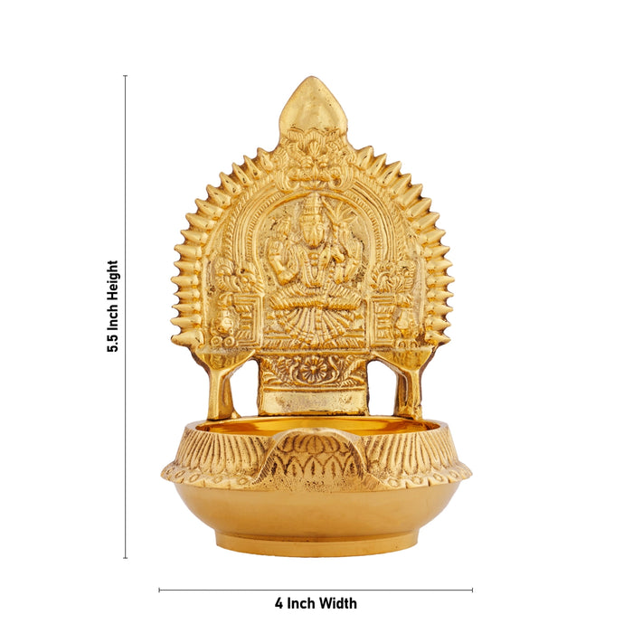 Kuber Kamakshi Deepam - 5.5 x 4 Inches | Brass Lamp/ Kamatchi Amman Vilakku/ Kubera Kamatchi Vilakku for Pooja - Deity Lamps