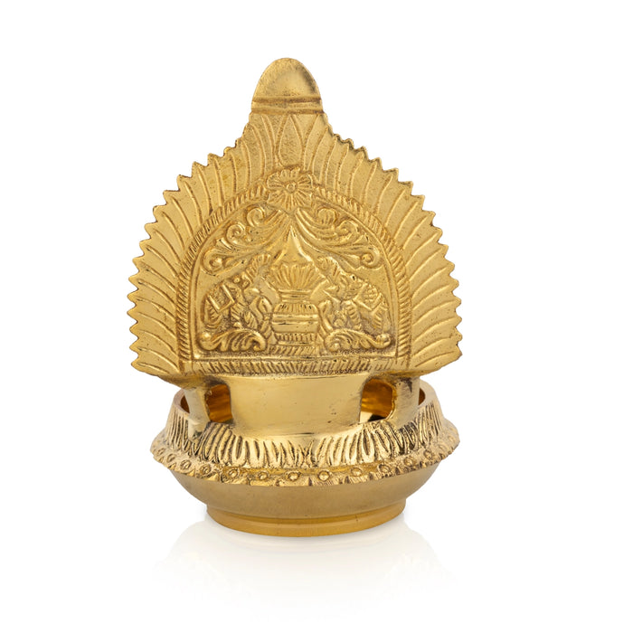 Shanku Chakra Namam Deepam - 5.5 x 4 Inches | Brass Lamp/ Kuber Kamakshi Deepam/ Kamatchi Vilakku for Pooja - Deity Lamps