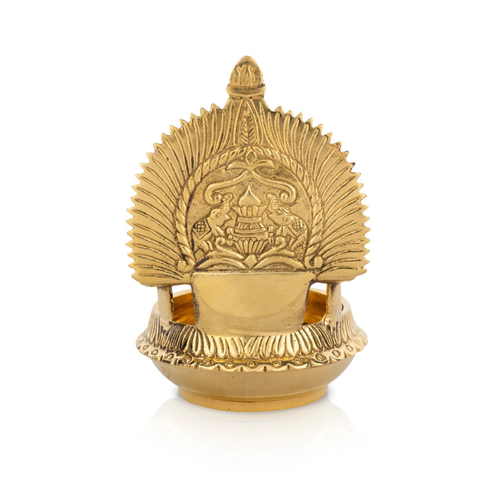 Ashtalakshmi Kubera Vilakku - 5.5 x 4 Inches | Brass Lamp/ Kuber Laxmi Kamakshi Deepam for Pooja - Deity Lamps