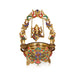 Ganesha on Jhula Uruli with Leg - 23 x 13 Inches | Antique Brass Colour Urli / Flower Pot for Home & Pooja - Uruli & Flower Pot