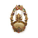 Ganesha on Jhula Uruli with Leg - 23 x 13 Inches | Antique Brass Colour Urli / Flower Pot for Home & Pooja - Uruli & Flower Pot