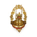 Ganesha on Jhula Uruli with Leg - 23 x 13 Inches | Antique Brass Colour Urli / Flower Pot for Home & Pooja - Uruli & Flower Pot