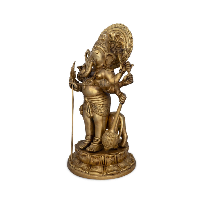 Subha Drishti Ganapathi - 20 x 10 Inches | Shubha Drishti Ganapathy/ Antique Brass Idol for Pooja/ 17.340 Kgs Approx