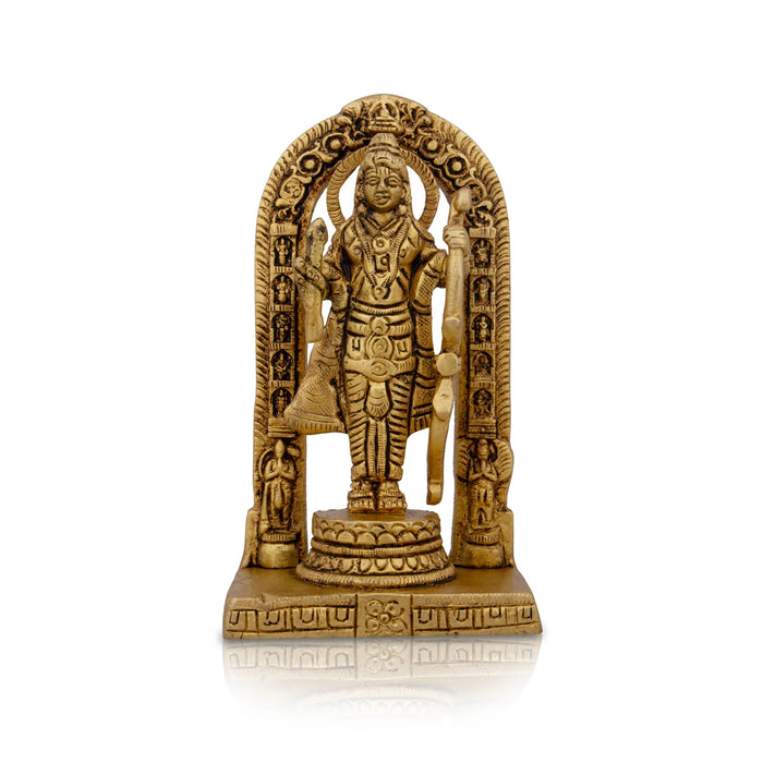Ayodhya Rama Idol - 4.5 x 2.5 Inches | Antique Brass Idol/ Ayodhya Ramar Statue for Pooja/ 375 Gms Approx - Brass Murties