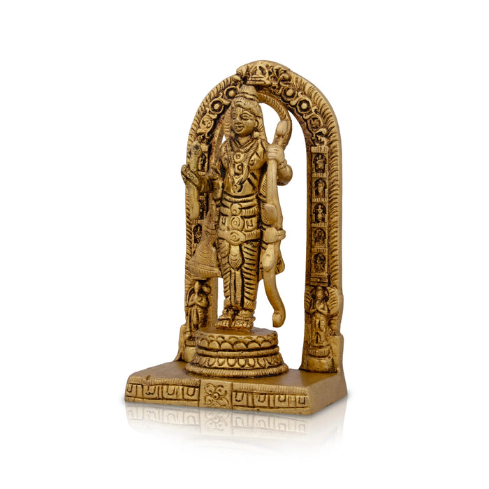 Ayodhya Rama Idol - 4.5 x 2.5 Inches | Antique Brass Idol/ Ayodhya Ramar Statue for Pooja/ 375 Gms Approx - Brass Murties