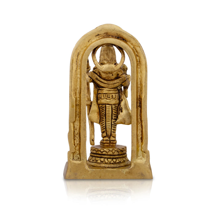 Ayodhya Rama Idol - 4.5 x 2.5 Inches | Antique Brass Idol/ Ayodhya Ramar Statue for Pooja/ 375 Gms Approx - Brass Murties