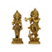 Radha Krishna Standing On Base Murti - 7.5 x 3.5 Inches | Antique Brass Idol / Radha Krishna Statue For Pooja - Brass Murties