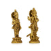 Radha Krishna Standing On Base Murti - 7.5 x 3.5 Inches | Antique Brass Idol / Radha Krishna Statue For Pooja - Brass Murties