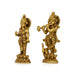 Radha Krishna Standing On Base Murti - 7.5 x 3.5 Inches | Antique Brass Idol / Radha Krishna Statue For Pooja - Brass Murties