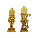 Radha Krishna Standing On Base Murti - 7.5 x 3.5 Inches | Antique Brass Idol / Radha Krishna Statue For Pooja - Brass Murties