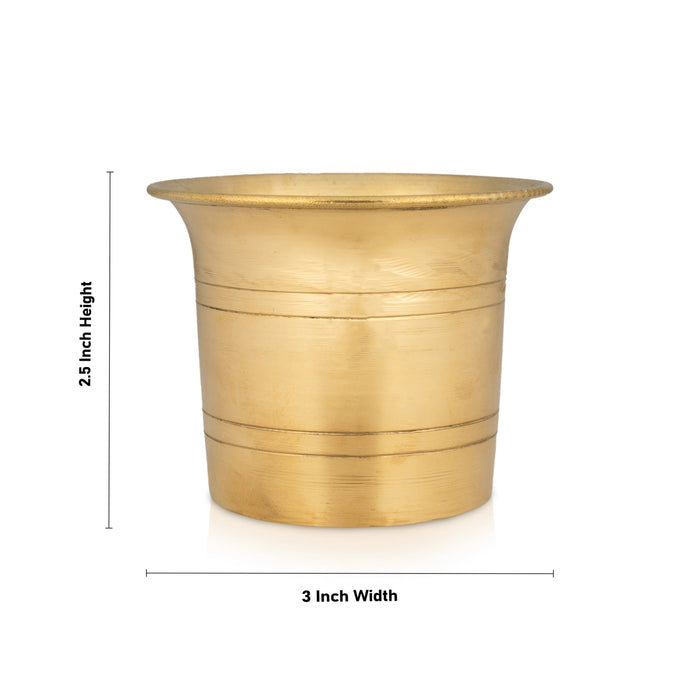 Panchapatra - 2.5 x 3 Inches | Brass Panchapalli/ Panch Patra for Pooja/ 70 Gms Approx - Panchapatra & Uddarani