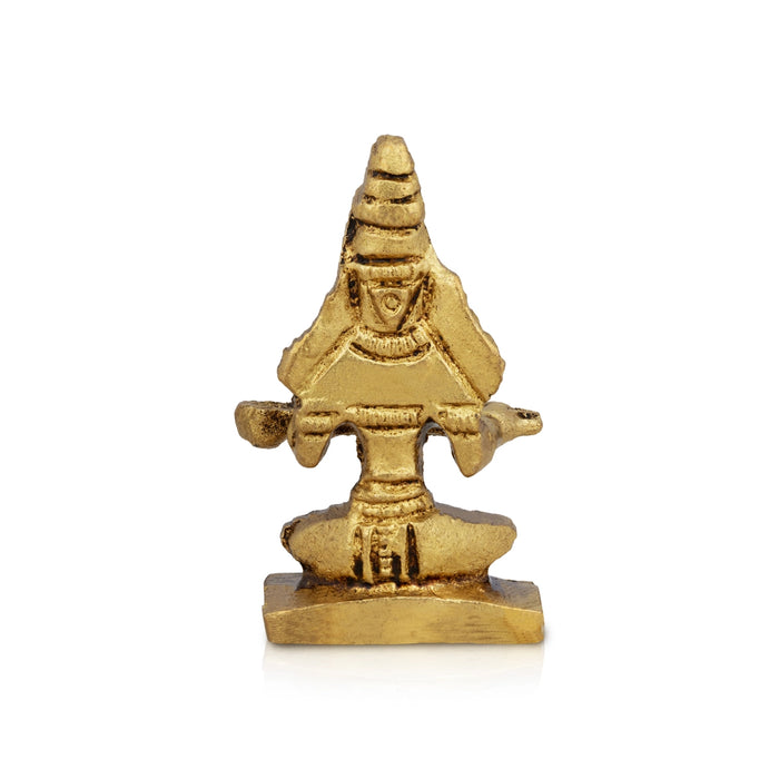 Annapurna Devi Sitting On Base - 2 X 1 Inches | Antique Brass Idol/ Annapoorani Statue For Pooja & Home Decor - Brass Murties