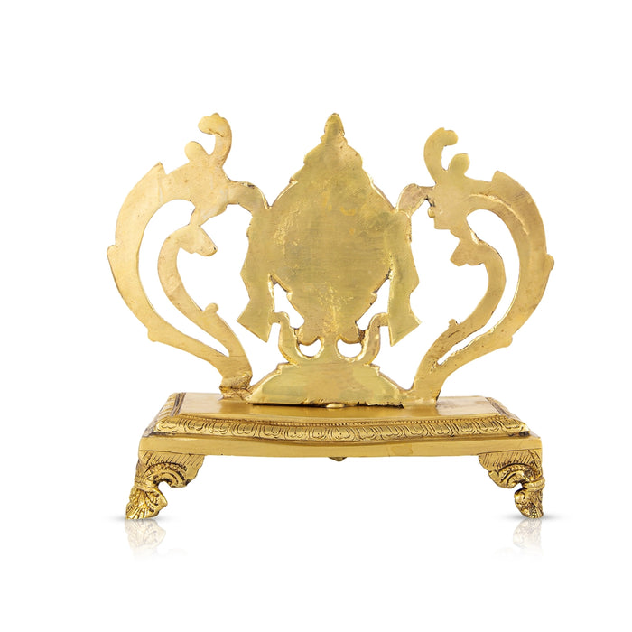 Vishnu Chakra With Chowki - 10 x 9 Inches | Antique Brass Chakra Of Vishnu/ Vishnu Chakram for Pooja/ 2.895 Kgs - Deity Accessories